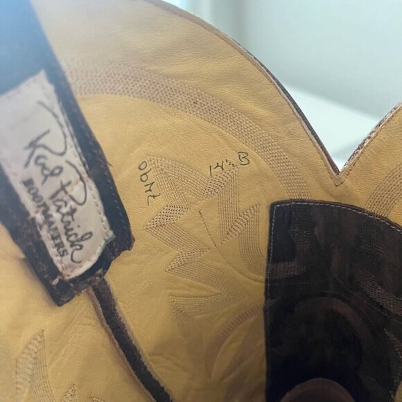 NEW Rod Patrick Mens Cowboy Boots 14.5B Perro Loco Brown Leather Soles Western - Picture 10 of 13